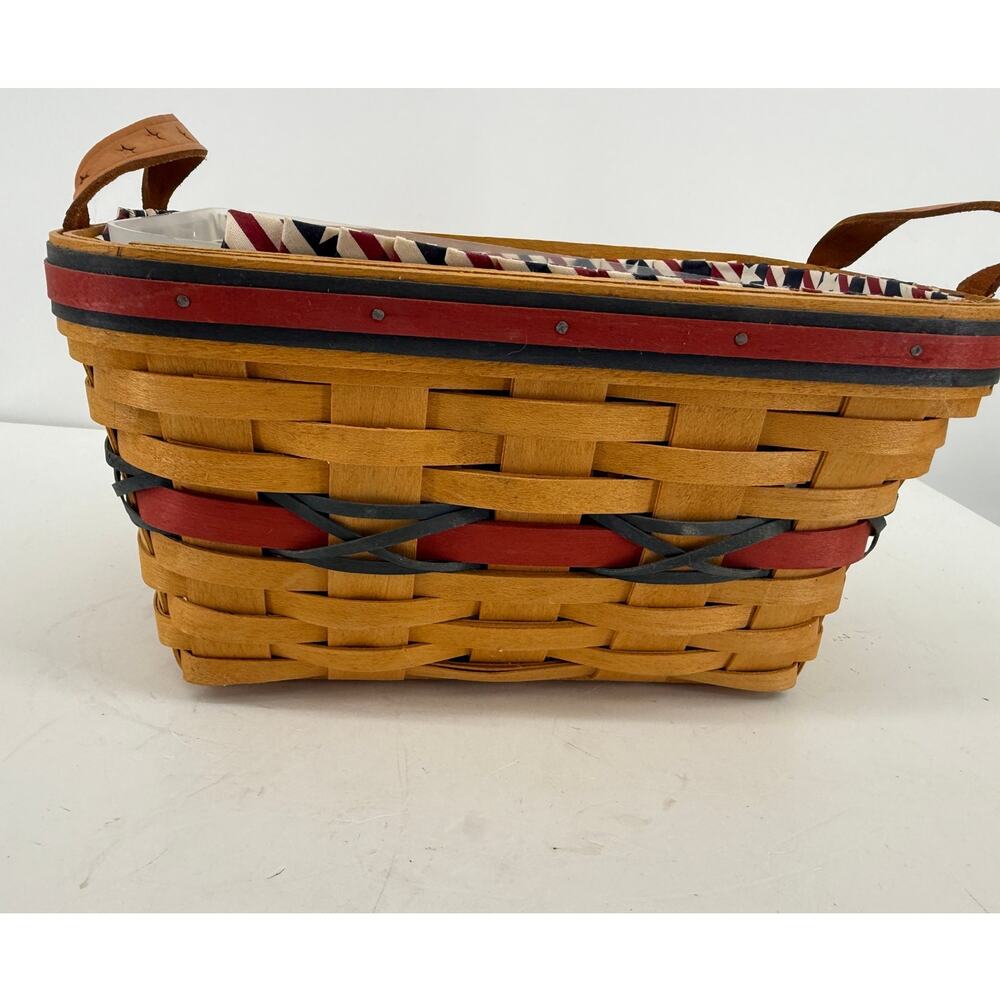 Longaberger Century Celebration Basket Patriotic Liner Organizer 2000 16x9 VTG